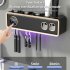 Toothbrush Holders For Bathrooms  Electric Toothbrush Cleaner  Wall Mounted Toothbrush Storage With Toothpaste Dispenser  Bathroom Organizer classic white