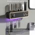 Toothbrush Holders For Bathrooms  Electric Toothbrush Cleaner  Wall Mounted Toothbrush Storage With Toothpaste Dispenser  Bathroom Organizer classic white