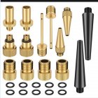 Top ranking Valve Adaptors Set for SV AV DV Bicycle Inflator With apron 24 pieces