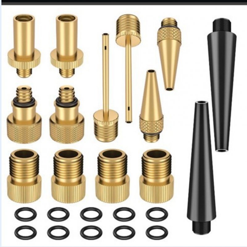 Top-ranking Valve Adaptors Set for SV AV DV Bicycle Inflator With apron 24 pieces