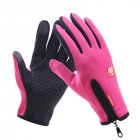 Touch Screen Full Finger Winter Sport Windstopper Ski Gloves Warm Riding Glove Motorcycle Gloves  pink L