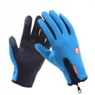 Touch Screen Full Finger Winter Sport Windstopper Ski Gloves Warm Riding Glove Motorcycle Gloves  blue XL