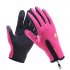 Touch Screen Full Finger Winter Sport Windstopper Ski Gloves Warm Riding Glove Motorcycle Gloves  pink XL