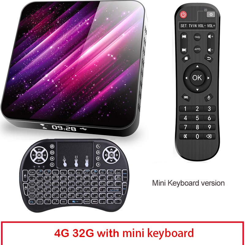 Tp03 Tv  Box H616 Android 10 4+32g D Video 2.4g 5ghz Wifi Bluetooth Smart Tv Box 4+32G_UK plug+I8 Keyboard
