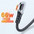 Tpe aluminum Shell Usb Type C Elbow  Data  Cable Low Impedance Built in Chip 6a Game Fast Charging Mobile Phone Data Cord 0 5m 1m 2m 3m grey 3 meters