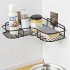 Traceless Corner Storage Rack Nail free Shower Shelf Organizer for Kitchen Bathroom Decoration  black 36 26 7 6cm