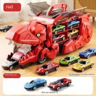 Transformed Dinosaur Car With Alloy Car Unique Tyrannosaurus Rex Track Car Toys For Boys Girls Birthdays Gifts Red dinosaur + 2 alloy cars