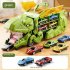 Transformed Dinosaur Car With Alloy Car Unique Tyrannosaurus Rex Track Car Toys For Boys Girls Birthdays Gifts Green dinosaur   6 alloy cars