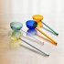 Transparent Glass Spoon High Temperature Resistant Milk Coffee Dessert Spoon Kitchen Accessories Colored Spoons   Grey Handle