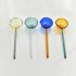 Transparent Glass Spoon High Temperature Resistant Milk Coffee Dessert Spoon Kitchen Accessories Colored Spoons   Grey Handle