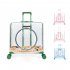Transparent Pet Carrier Backpack With Silent Wheel Telescopic Handle Cartoon Pattern Plush Pad Large Capacity Trolley Case blue With door
