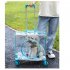 Transparent Pet Carrier Backpack With Silent Wheel Telescopic Handle Cartoon Pattern Plush Pad Large Capacity Trolley Case pink With door