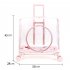 Transparent Pet Carrier Backpack With Silent Wheel Telescopic Handle Cartoon Pattern Plush Pad Large Capacity Trolley Case pink With door