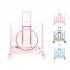 Transparent Pet Carrier Backpack With Silent Wheel Telescopic Handle Cartoon Pattern Plush Pad Large Capacity Trolley Case Green Lake With door