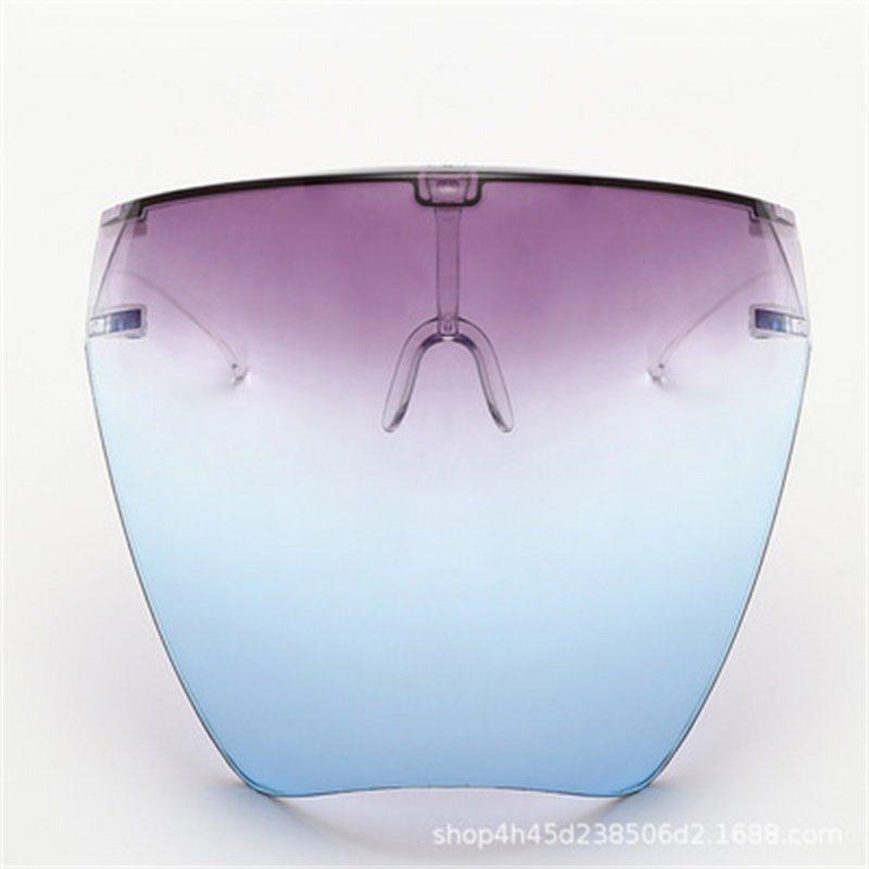 Transparent Protective  Mask Anti-fog Large Frame Full Face Anti-spray Faceshield Upper purple and lower blue 11