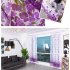 Transparent Sheer Window Panel Curtains with  Flower Print for Living Room Bedroom Kitchen purple W 100cm   H 200cm