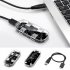 Transparent USB HUB 4 Port Splitter USB3 0 Adapter Supports External Micro USB Power for Desktop Laptop Transparent