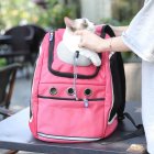 Transport Package Travel Portable Schoolbag Backpack for Cat and Dog red_L
