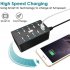Travel Charger 10 Port USB Charging Devices Smart Detect Fast Charge Compatible for iPhone Galaxy iPad Tablet  White British regulations