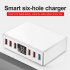 Travel Charger 6 USB Port Digital Display Extended Socket QC 3 0 Fast Charge Station Multi Port USB Charging Plug EU Plug