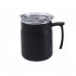 Travel Coffee Mug Water Cups With Leak Proof Flip Cover Handle Double Layer Vacuum Stainless Steel Coffee Tumbler For Home Office Travel Camping High grade gray