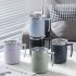 Travel Coffee Mug Water Cups With Leak Proof Flip Cover Handle Double Layer Vacuum Stainless Steel Coffee Tumbler For Home Office Travel Camping High grade gray