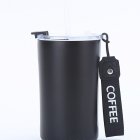 Travel Coffee Tumbler Insulated Coffee Vacuum Coffee Cup 304 Stainless Steel Inner Reusable Thermal Cup With Lid And 201 Stainless Steel Outer For Home Office black 450ml ceramic liner