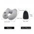 Travel Hooded U Shaped Pillow Car Office Airplane Head Rest inflatable pillow Neck Support U Shaped Eyemask neck Pillow Grey with hood  material of icy cloth  3