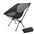 Travel Ultralight Folding Chair Portable Breathable High Load-bearing Aluminum Alloy Fishing Chair For Hiking Picnic black