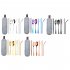 Travel Utensils With Case 8pcs Portable Stainless Steel Knife Fork Spoon Chopsticks Straws Set Reusable Travel Cutlery Set For Outdoor Camping silver
