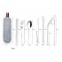 Travel Utensils With Case 8pcs Portable Stainless Steel Knife Fork Spoon Chopsticks Straws Set Reusable Travel Cutlery Set For Outdoor Camping silver