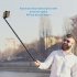 Travelling Xmas Party Selfie Stick with Bluetooth Remote Shutter iPhone X iPhone 8   Android Smartphones black