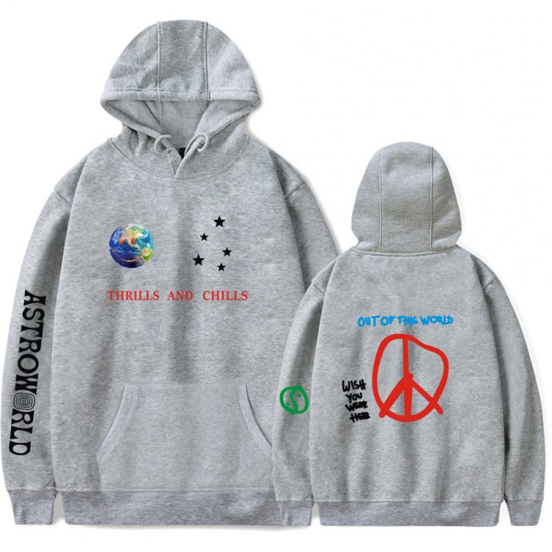 Travis Scotts ASTROWORLD Long Sleeve Printing Hoodie Casual Loose Tops Hooded Sweater E gray_M