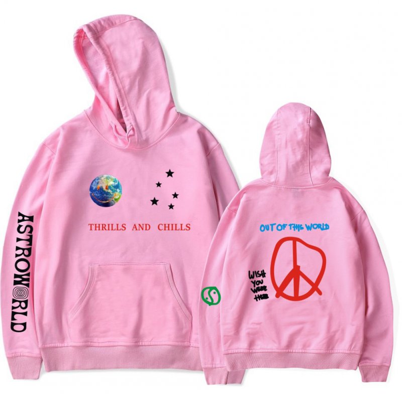Travis Scotts ASTROWORLD Long Sleeve Printing Hoodie Casual Loose Tops Hooded Sweater E pink_2XL