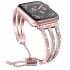 Treble Diamante Metal Watch Strap for apple iwatch1 2 3 4 Generations Silver 38 40MM