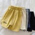 Trendy Sports Shorts For Women Summer High Waist Casual Loose Wide leg Yoga Pants For Fitness beige XL