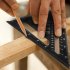 Triangle Ruler Angle Measuring Tool Metric Measurement System Aluminum Alloy Triangle Ruler Double Scale Miter Construction Rulers For Frame Roof 12 inch black 