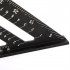 Triangle Ruler Angle Measuring Tool Metric Measurement System Aluminum Alloy Triangle Ruler Double Scale Miter Construction Rulers For Frame Roof 12 inch black 