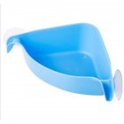 Triangular Corner Shelf with Double Suction Cup Draining Rack Storage Rack for Kitchen Bathroom Home Decoration  blue