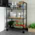 Trolley Storage Rack Removable Shelf for Living Room Bedroom Kitchen Bathroom black Four layers