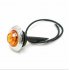 Truck Signal Light 3 4in Round Side Lamps with Electroplate Stainless Steel Frame 12V yellow light