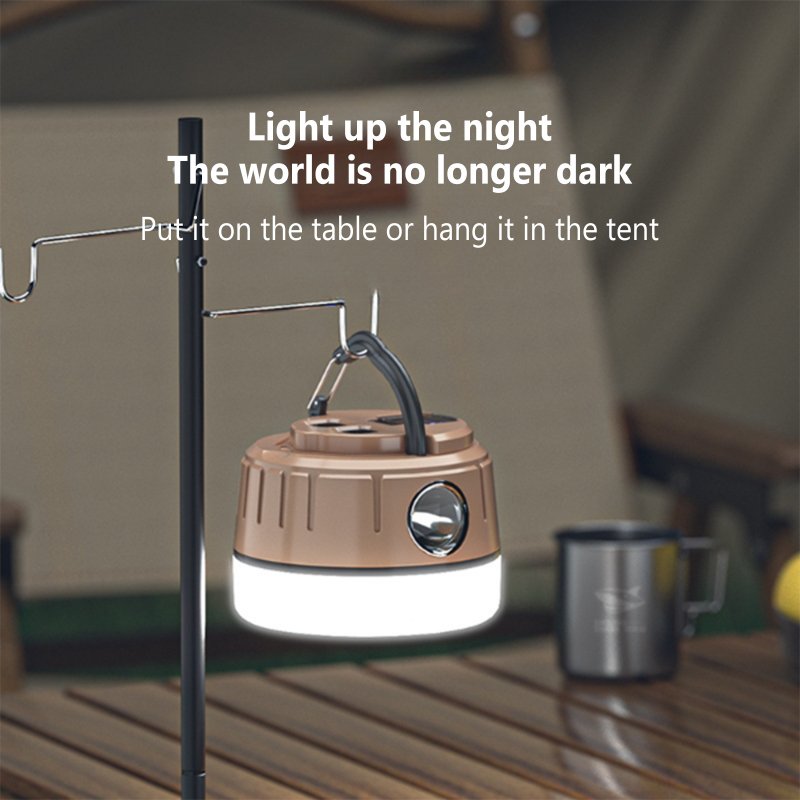 Outdoor Camping Lights Usb Rechargeable Adjustable Brightness Strong Light Magnetic Tent Lamp Power Bank LY-8250A