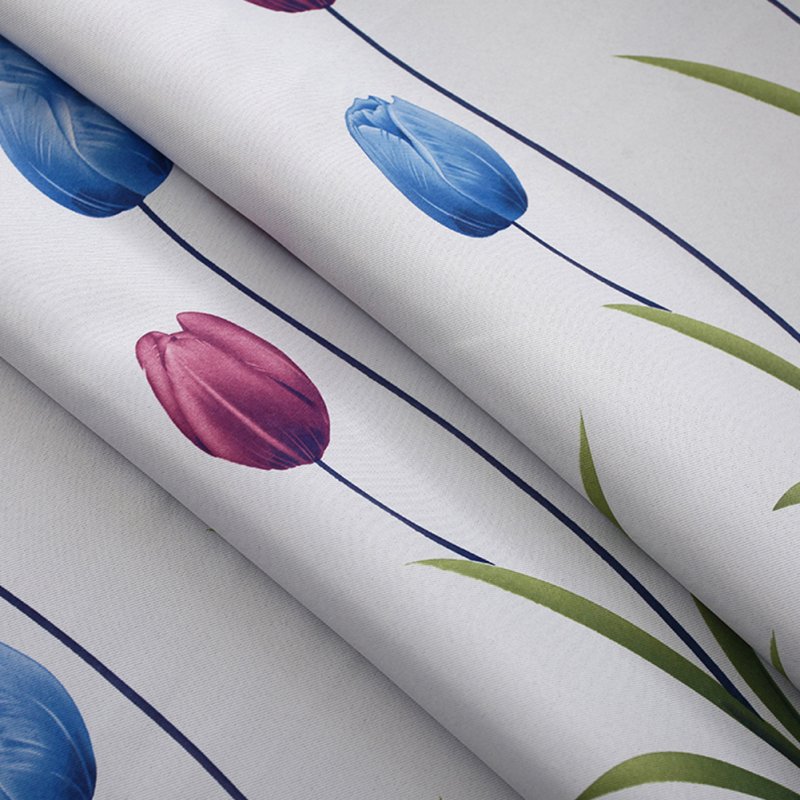 Tulips Pattern Shading Window Curtain for Bedroom Living Room Decoration As shown_1 * 2 meters high
