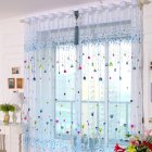 Tulle Curtain with Loving Heart Balloons Pattern for Home Balcony Living Room Kids Room  1m wide * 2m high (through rod processing)_Pink balloon gauze