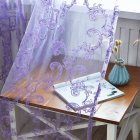 Tulle Curtain with Phoenix Tail Embroidery for Home Living Room Bedroom Shading Purple  Anemone glass yarn  W100cm   H250cm