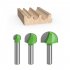 Tungsten Steel Alloy 8mm Shank Diameter Woodworking Semicircle Router Bit Tool 11pcs