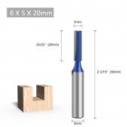 Tungsten Steel Alloy 8mm Shank Double Blades Straight Milling Tool 8x5x20mm