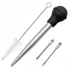 Turkey Baster Syringe Set Home Baking Tool With 2 Marinade Needles Cleaning Brush Kitchen Gadgets black