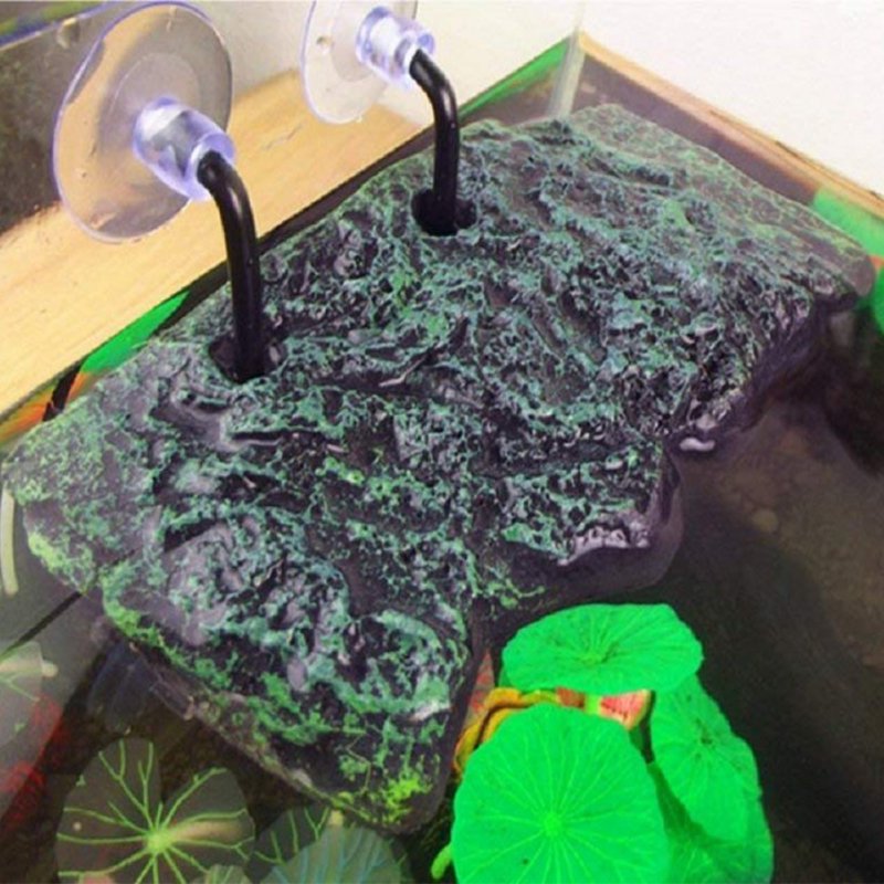 Turtle Bask Platform with Sucking Disk Rectangular Basking Platform Aquarium Terrarium Decoration  As shown