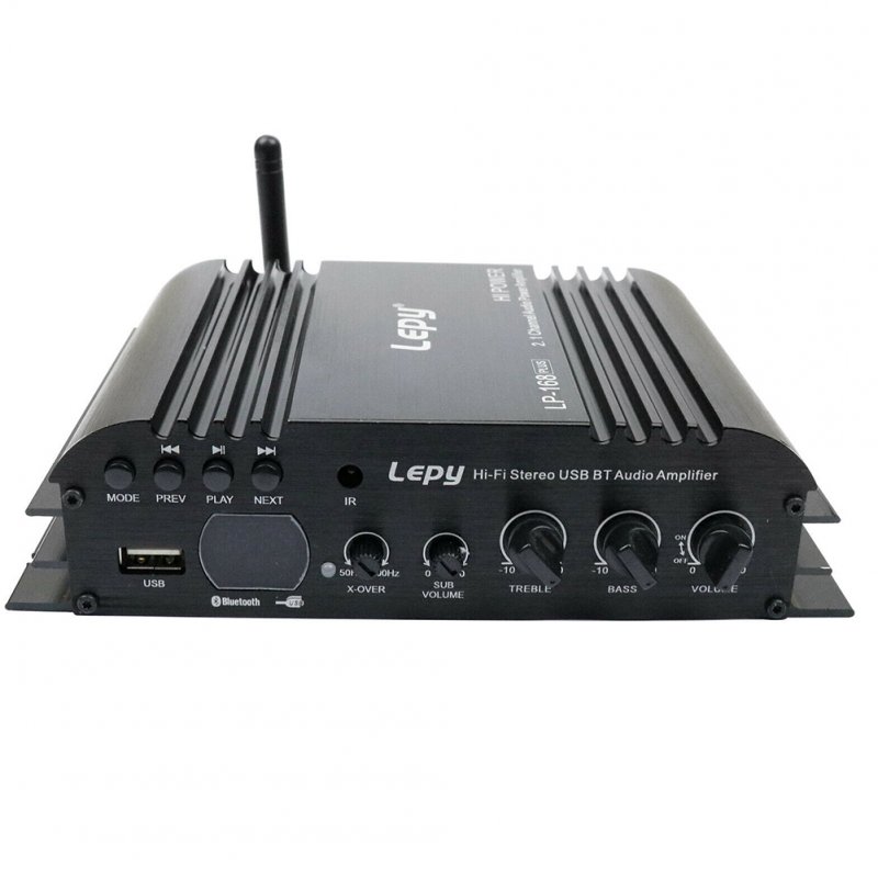 Lepy LP-168 Plus Bluetooth IR/2.1CH 45W-2 68W BASS HiFi Digital Stereo Amplifier black_17.6X15.5x4.3 (0.91KG) European standard